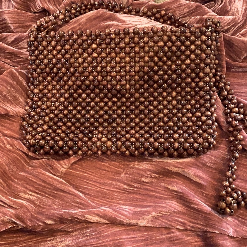 Vintage brown beaded purse